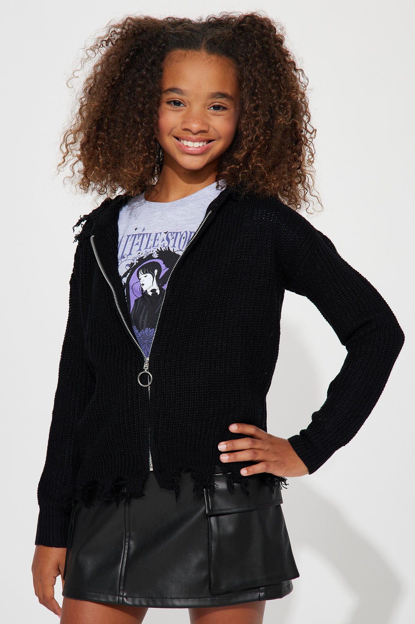 Mini Weekend Friends Sweater - Black sold by Fashion Nova