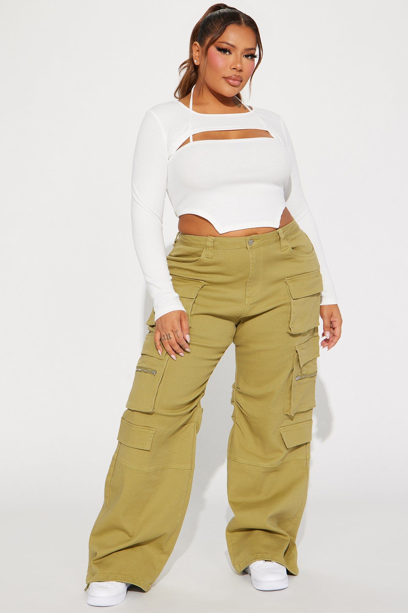 Start The Day Cargo Pant - Sage sold by Fashion Nova product image thumbnail 4