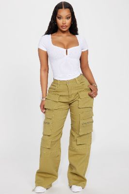 Start The Day Cargo Pant - Sage sold by Fashion Nova