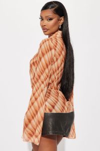 Free For Brunch Blouse Top - Orange/combo sold by Fashion Nova