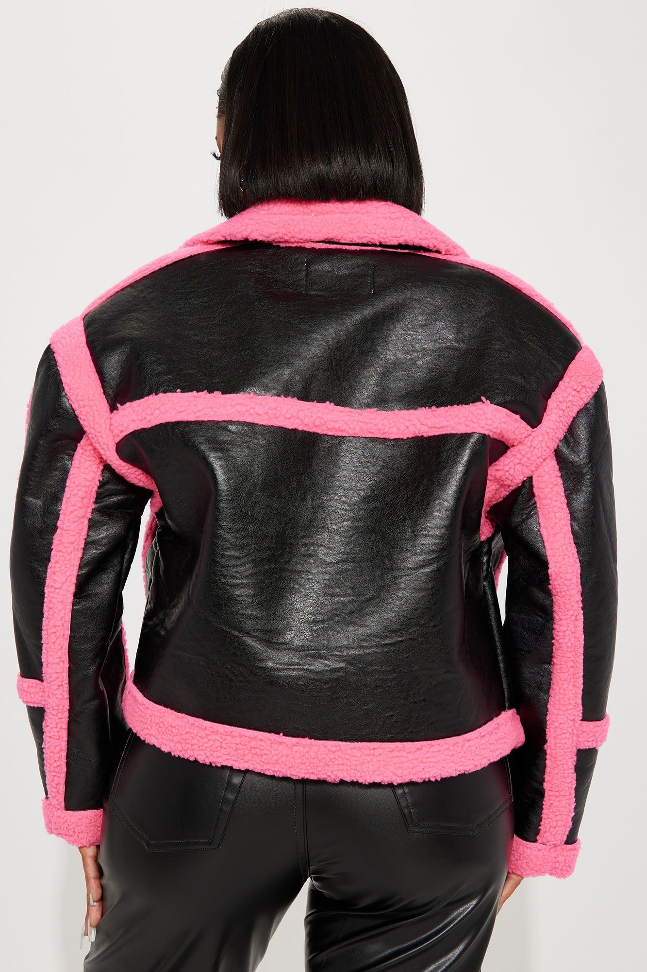 Material Girl Shearling Jacket - Hot Pink/combo sold by Fashion Nova product image thumbnail 3