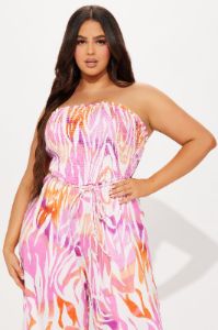 Wild Love Jumpsuit - Pink/combo sold by Fashion Nova