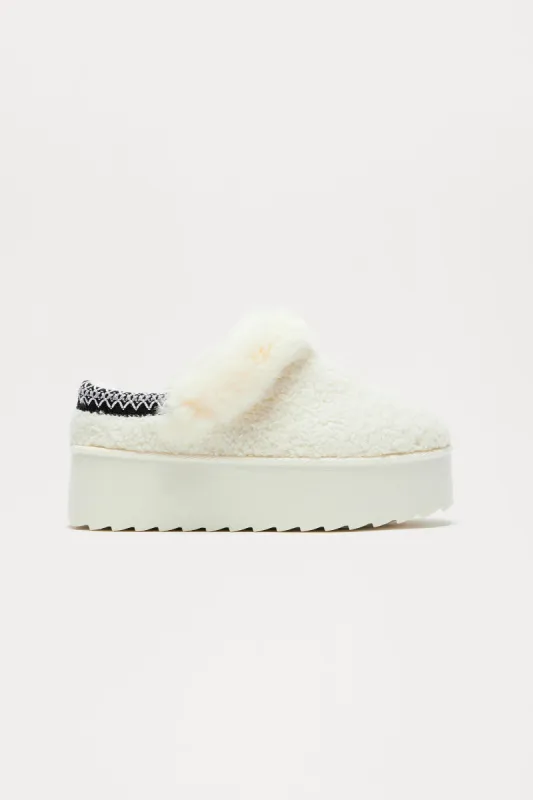 So Tuned In Platform Slippers - Cream sold by Fashion Nova