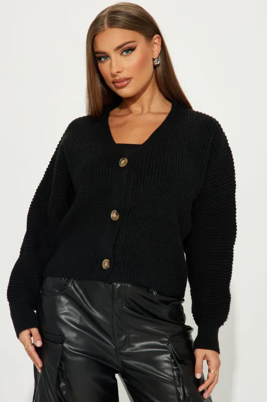 Morning Stroll Cardigan - Black sold by Fashion Nova
