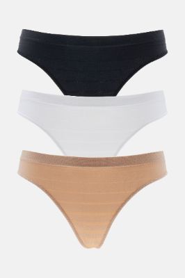 Up Next Seamless Thong 3 Pack Panties - Nude/combo sold by Fashion Nova