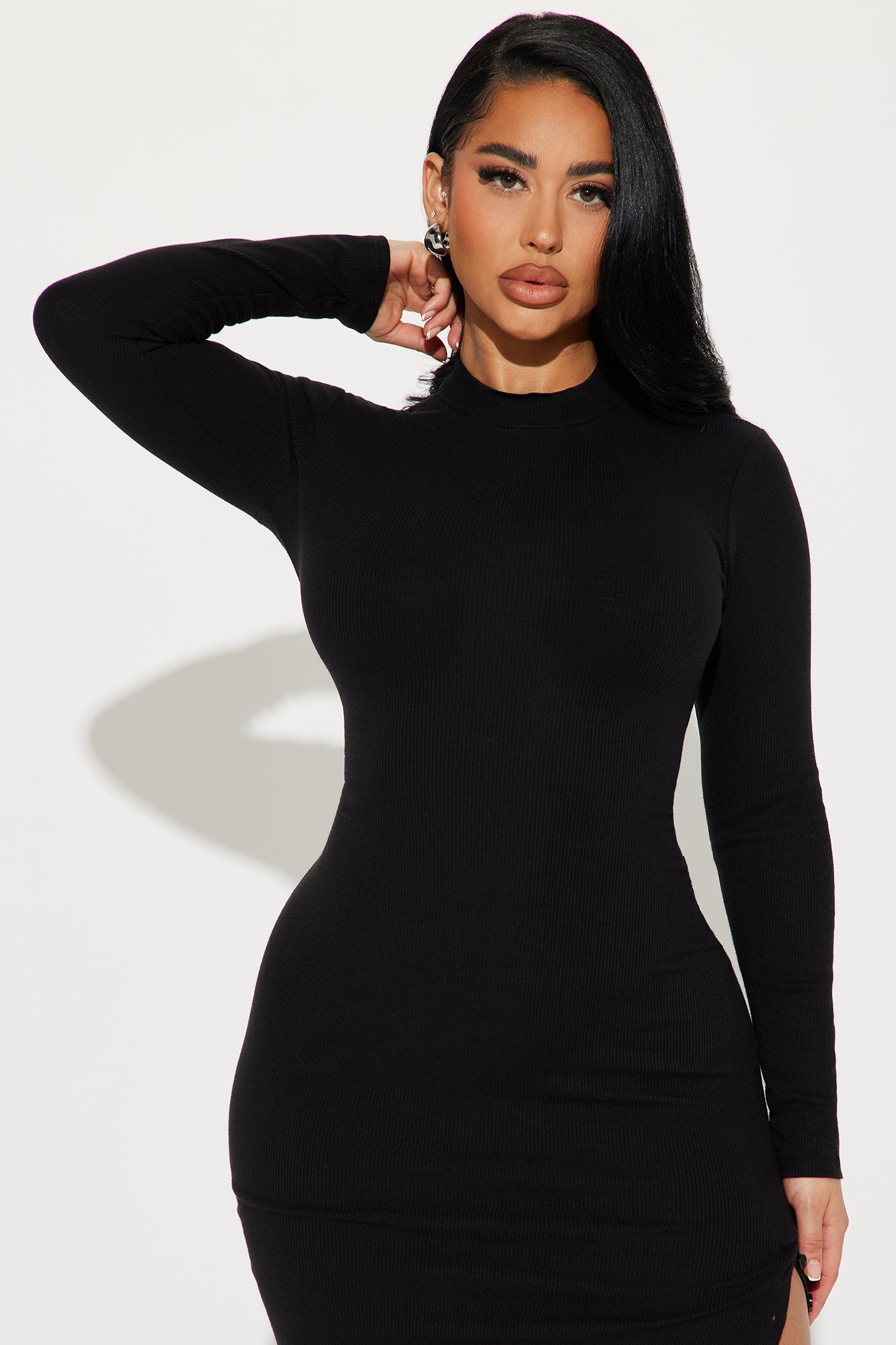 Mya Ribbed Midi Dress - Black sold by Fashion Nova product image thumbnail 2