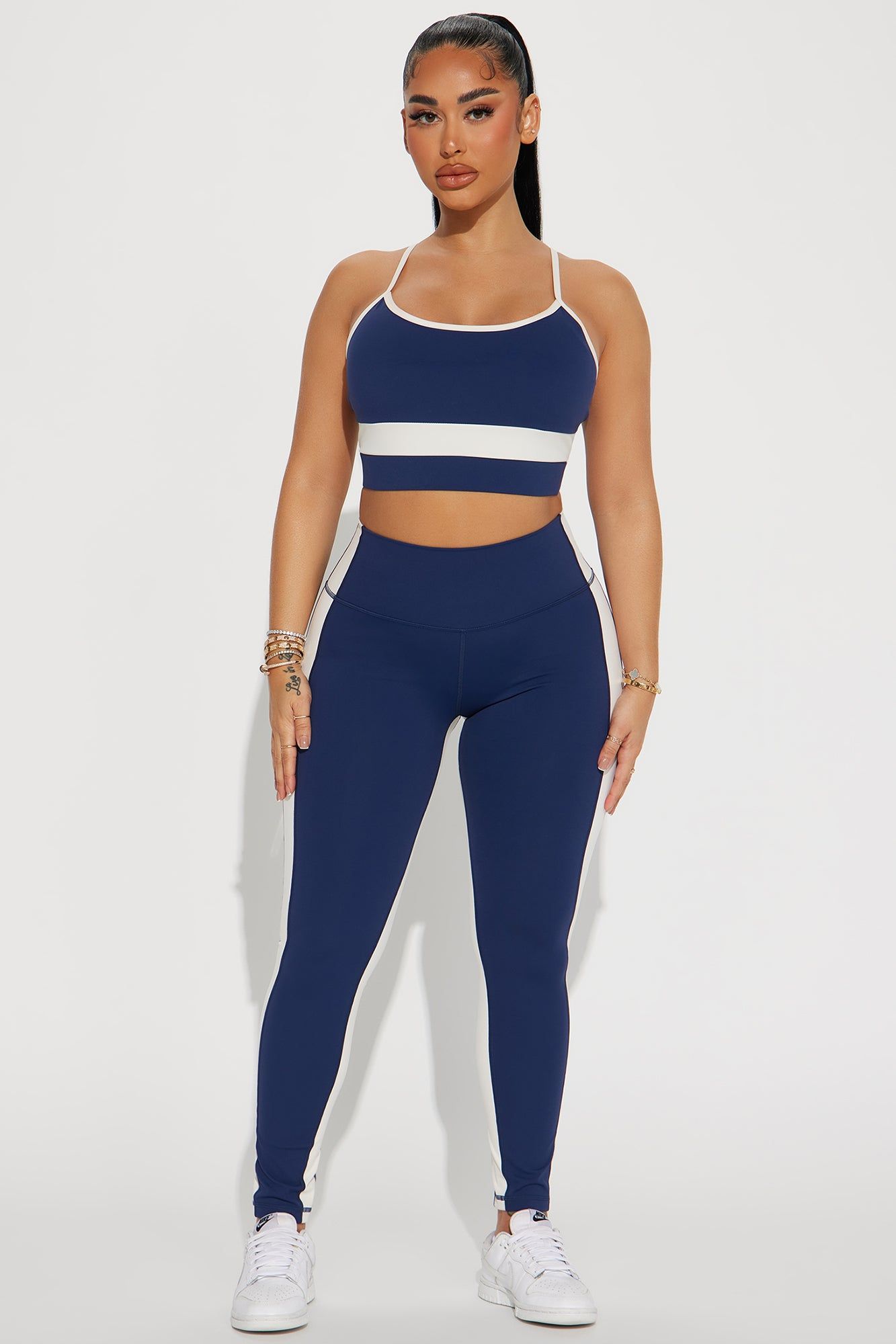 Fitness Class Ready Active Set - Navy/combo sold by Fashion Nova