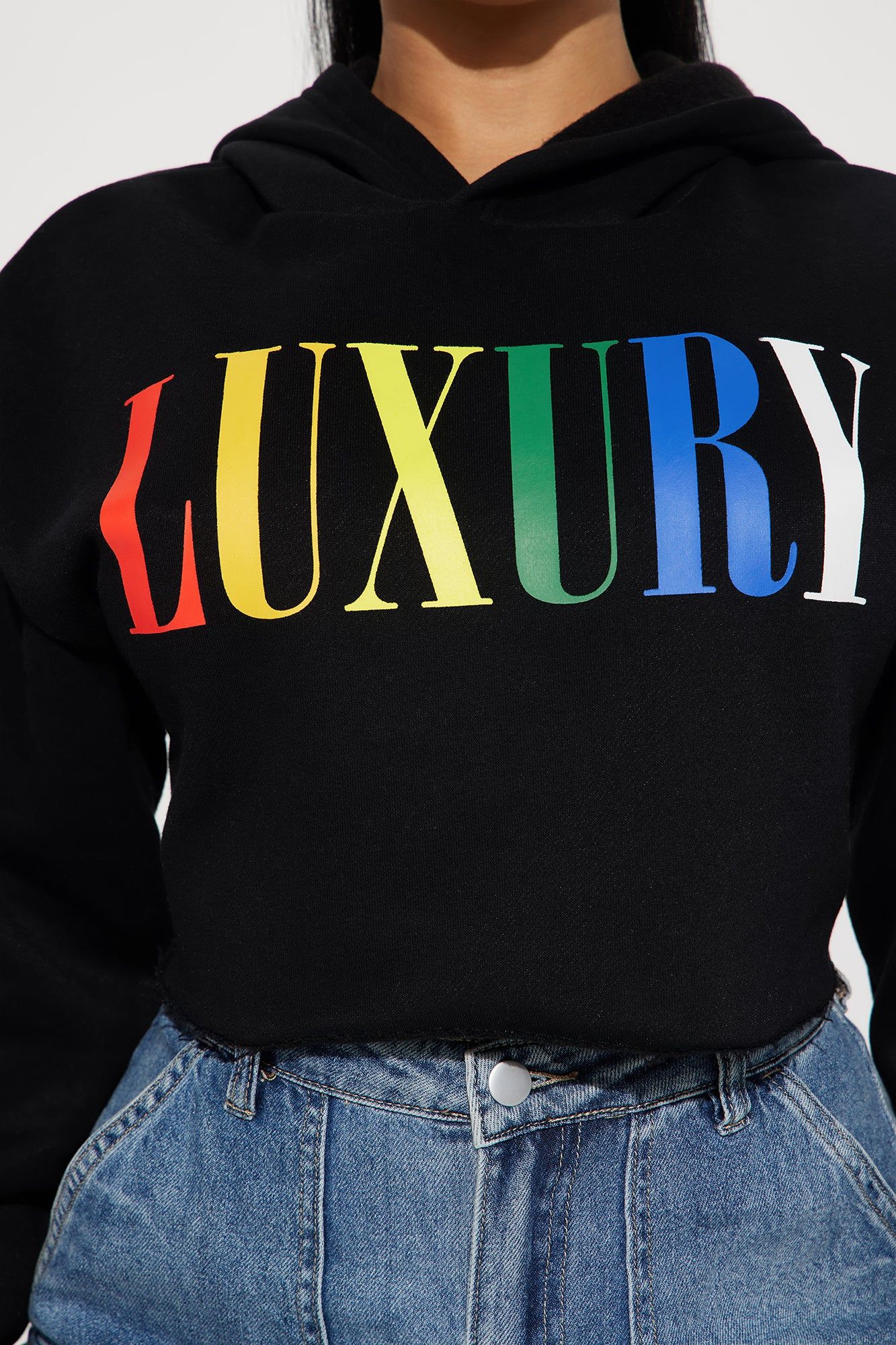 Luxury Cropped Hoodie - Black sold by Fashion Nova product image thumbnail 3