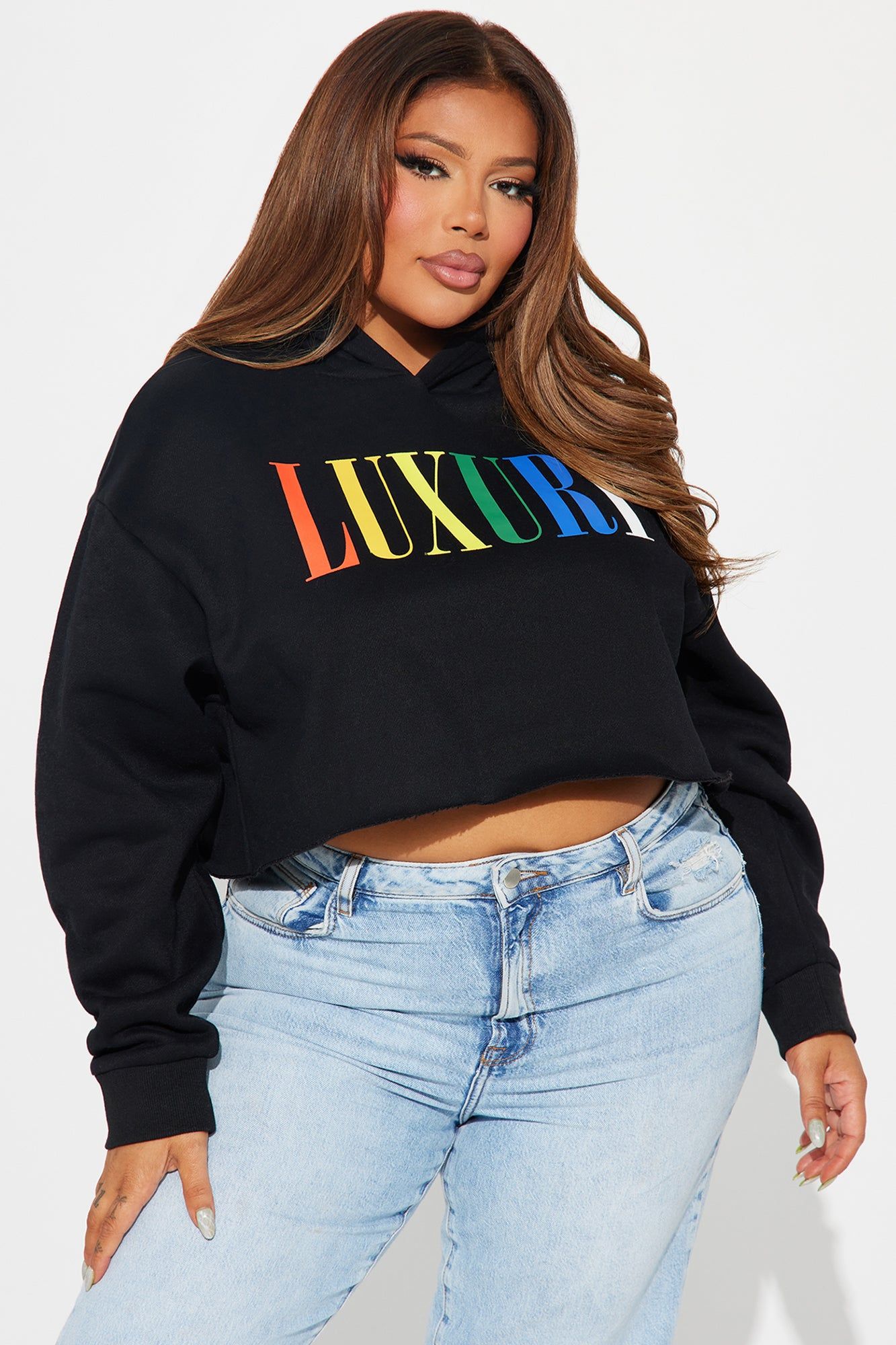 Luxury Cropped Hoodie - Black sold by Fashion Nova product image thumbnail 5