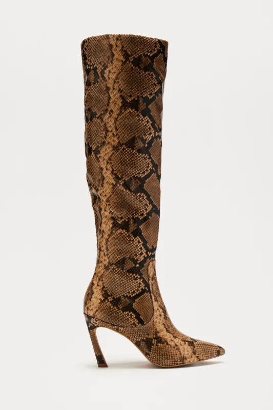 Wild Card Knee High Boots - Natural/Combo sold by Fashion Nova