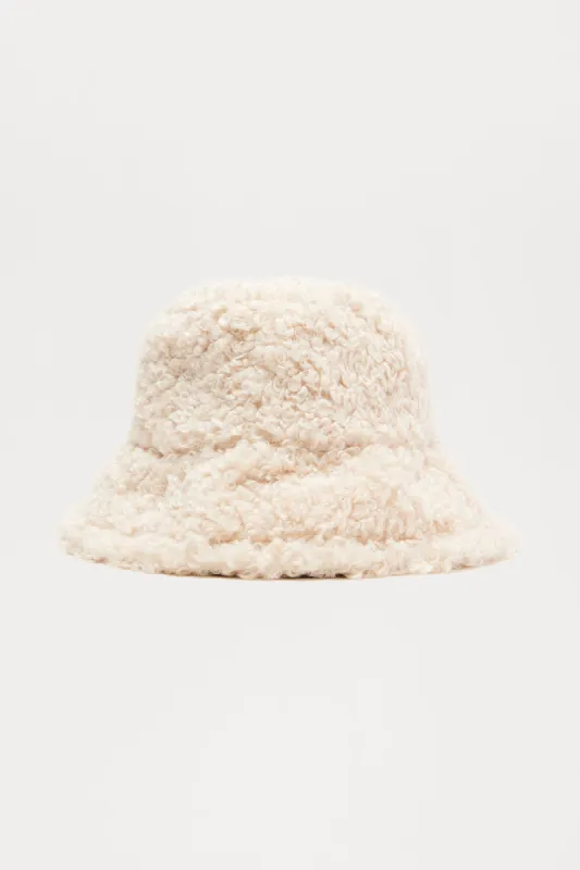 In My Feels Sherpa Bucket Hat - Beige sold by Fashion Nova
