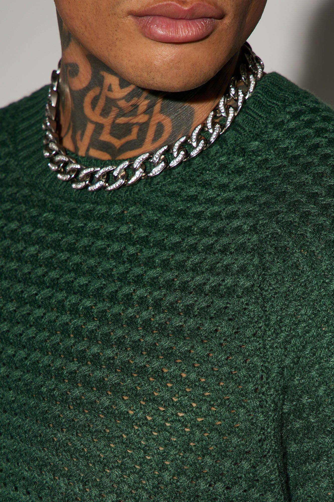 Say Less Cableknit Raglan Sweater - Hunter sold by Fashion Nova product image thumbnail 3