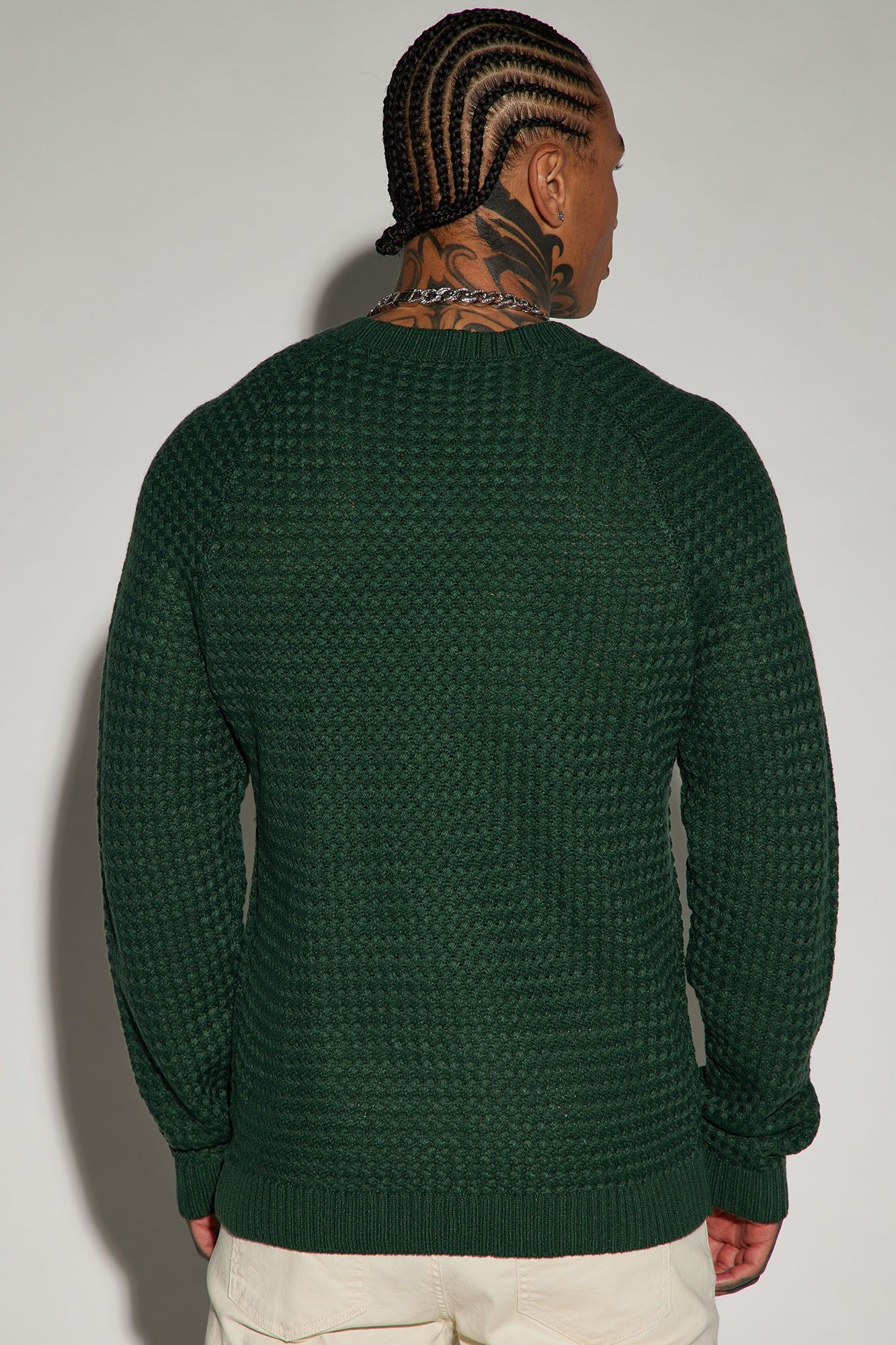 Say Less Cableknit Raglan Sweater - Hunter sold by Fashion Nova product image thumbnail 4