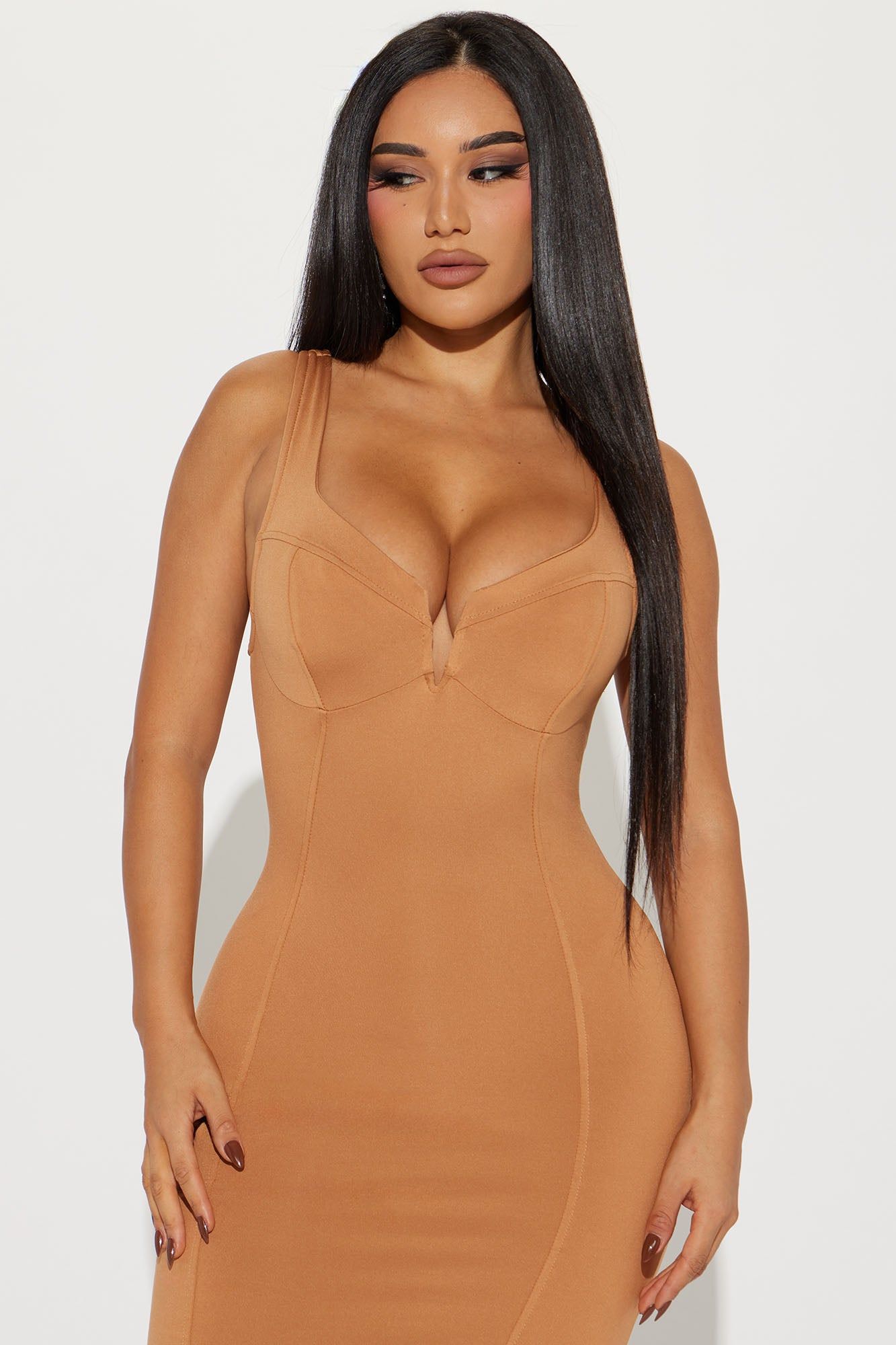Jaime Brush Jersey Midi Dress - Camel sold by Fashion Nova product image thumbnail 2