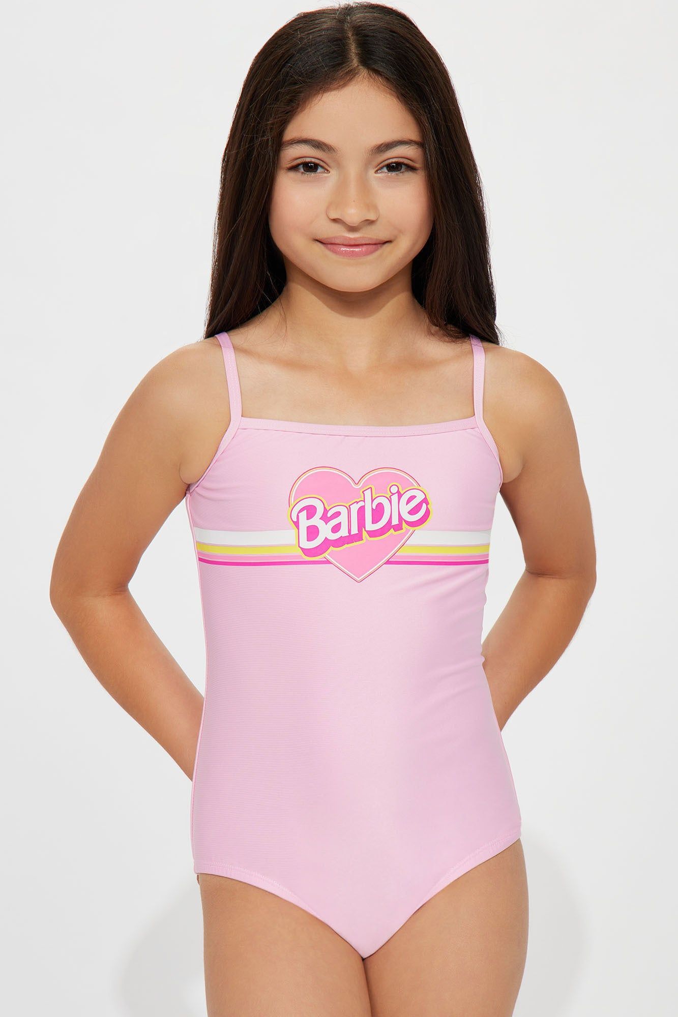 Mini Barbie Sun And Fun 1 Piece Swimsuit - Pink sold by Fashion Nova