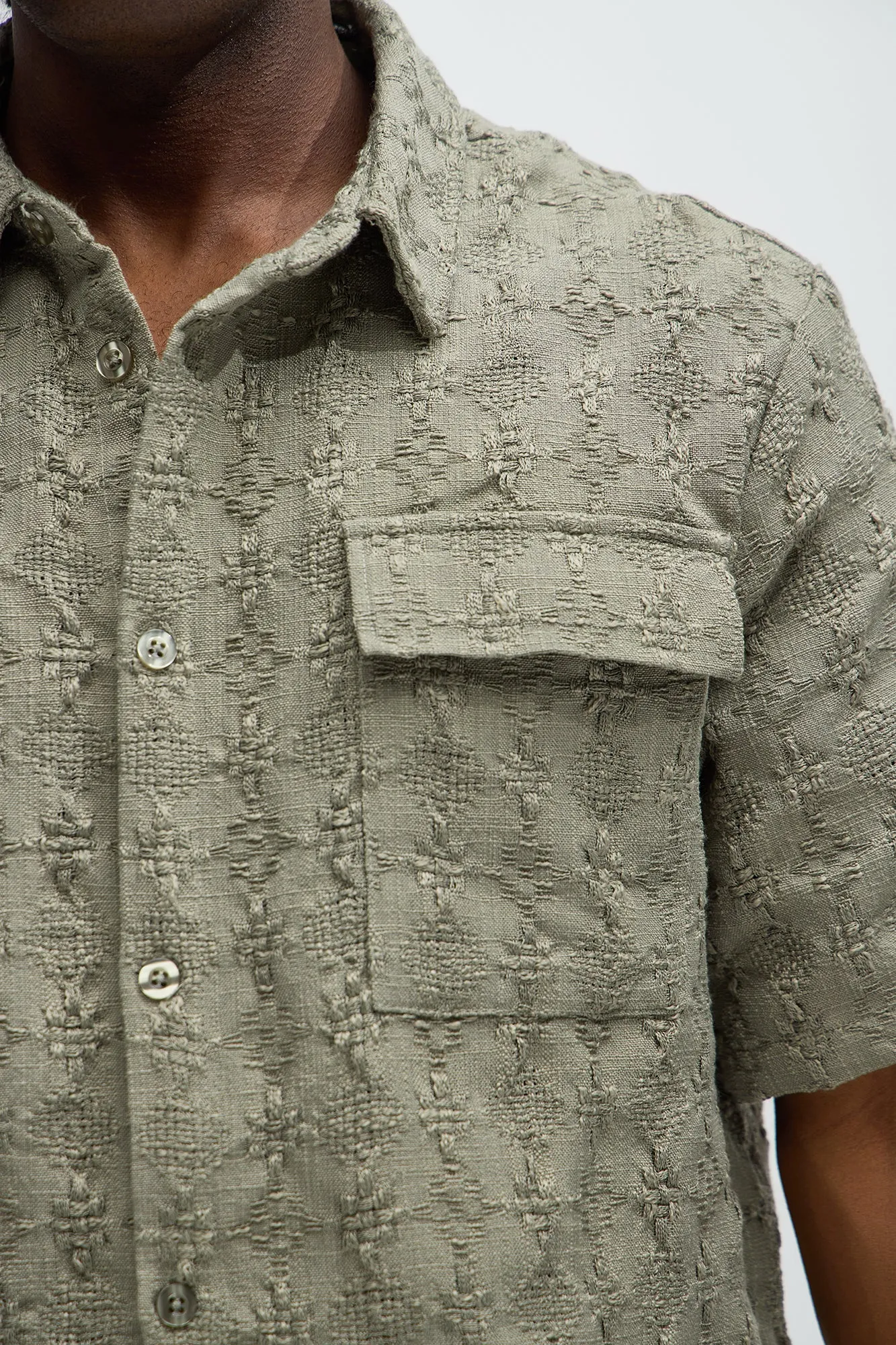 Mav Textured Shirt - Olive sold by Fashion Nova product image thumbnail 3