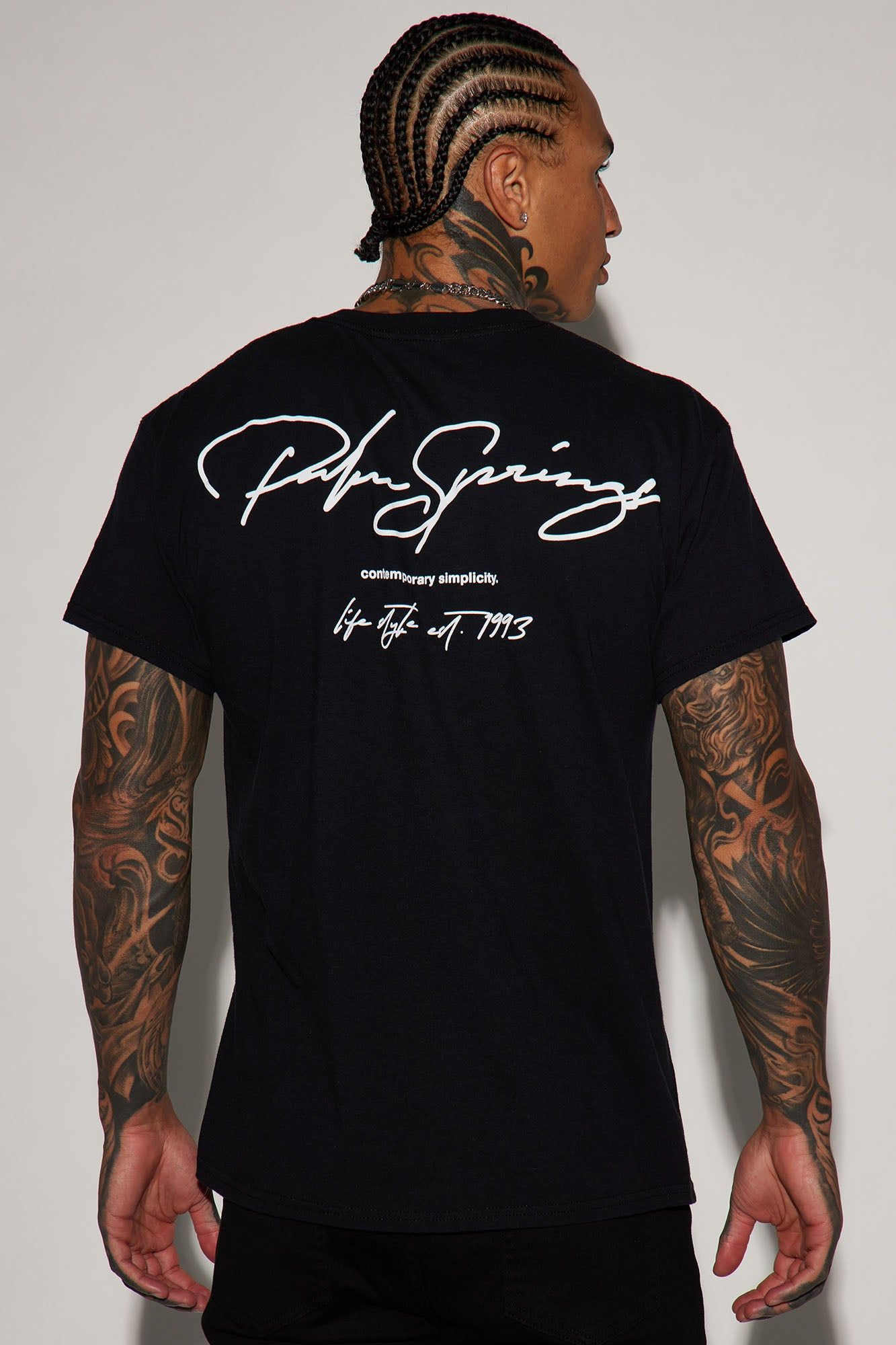 Palm Springs Vibes Short Sleeve Tee - Black sold by Fashion Nova