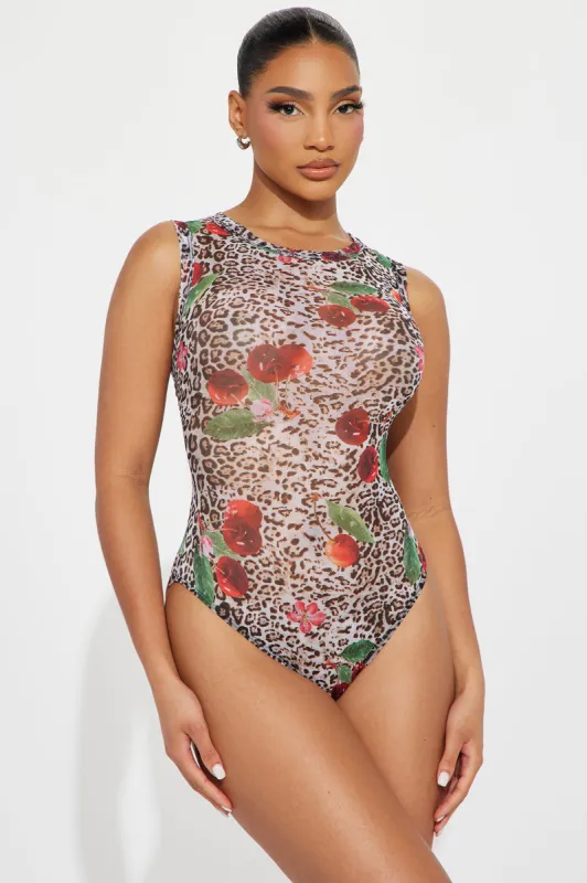 Candy Leopard Mesh Bodysuit - Leopard sold by Fashion Nova