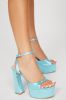 Always Noticed Platform Heeled Sandals - Turquoise sold by Fashion Nova