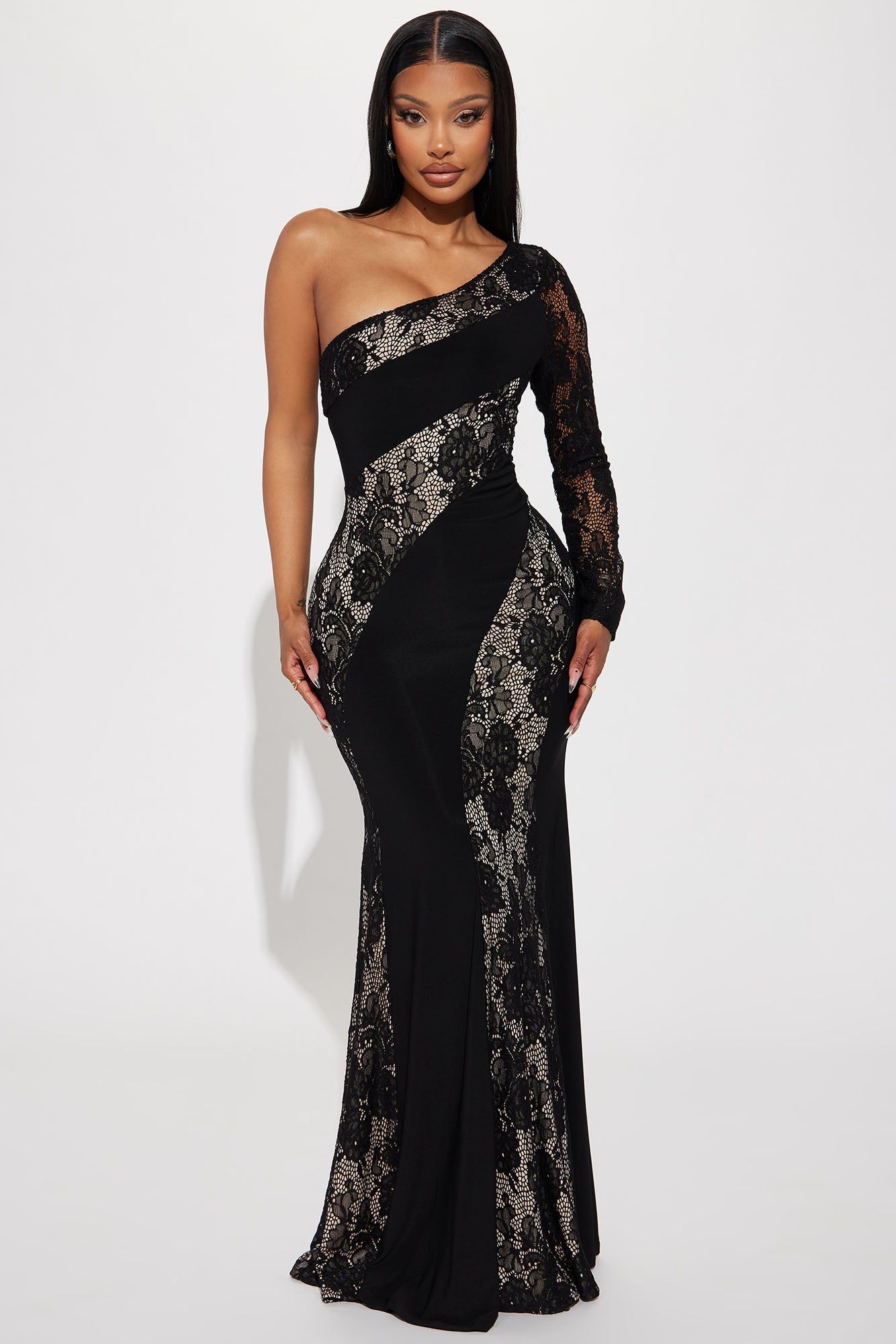 Mallory Lace Maxi Dress - Black sold by Fashion Nova