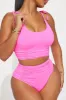 Sandy Castles Ruched 2 Piece Bikini - Hot Pink sold by Fashion Nova