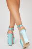Always Noticed Platform Heeled Sandals - Turquoise sold by Fashion Nova