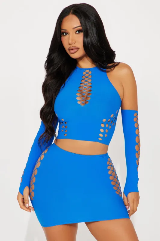 Vanna 3 Piece Seamless Skirt Set - Royal sold by Fashion Nova