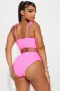 Sandy Castles Ruched 2 Piece Bikini - Hot Pink sold by Fashion Nova
