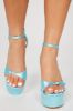 Always Noticed Platform Heeled Sandals - Turquoise sold by Fashion Nova