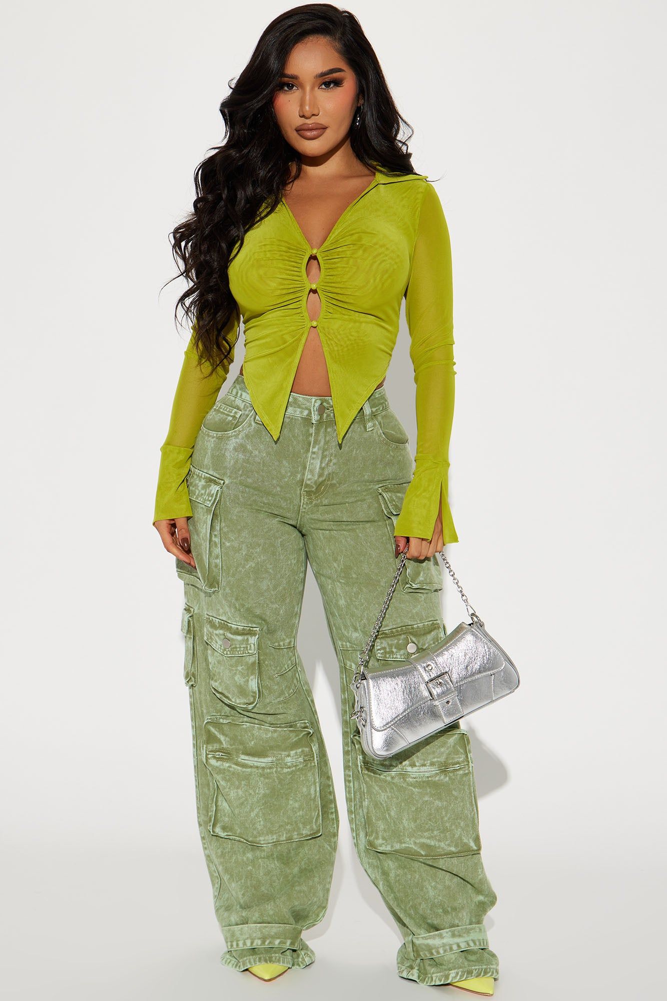 Avery Mesh Top - Chartreuse sold by Fashion Nova product image thumbnail 2