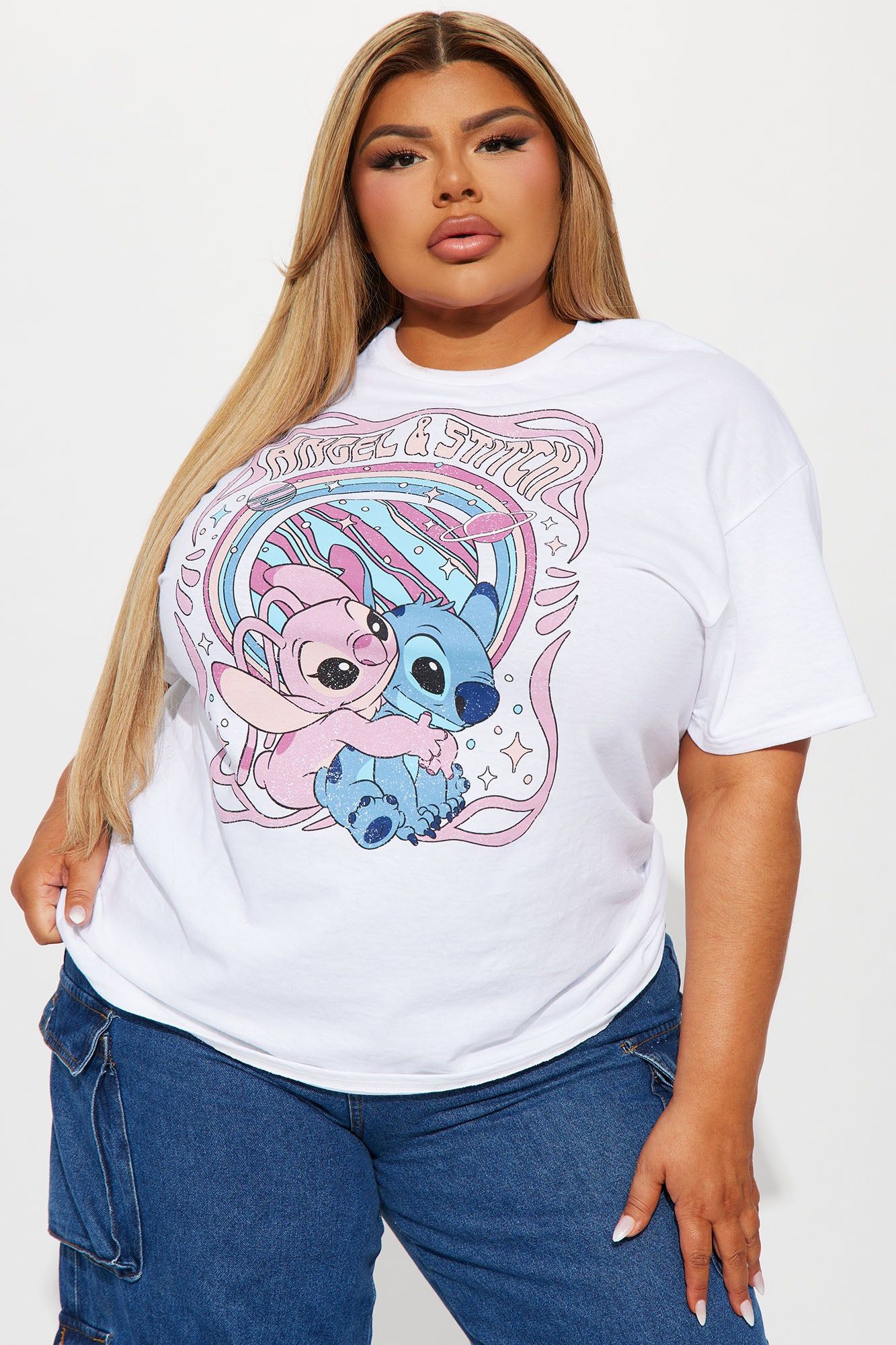 Angel & Stitch Graphic Tshirt - White sold by Fashion Nova product image thumbnail 4