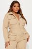 Wrightwood Puffer Jumpsuit - Taupe sold by Fashion Nova
