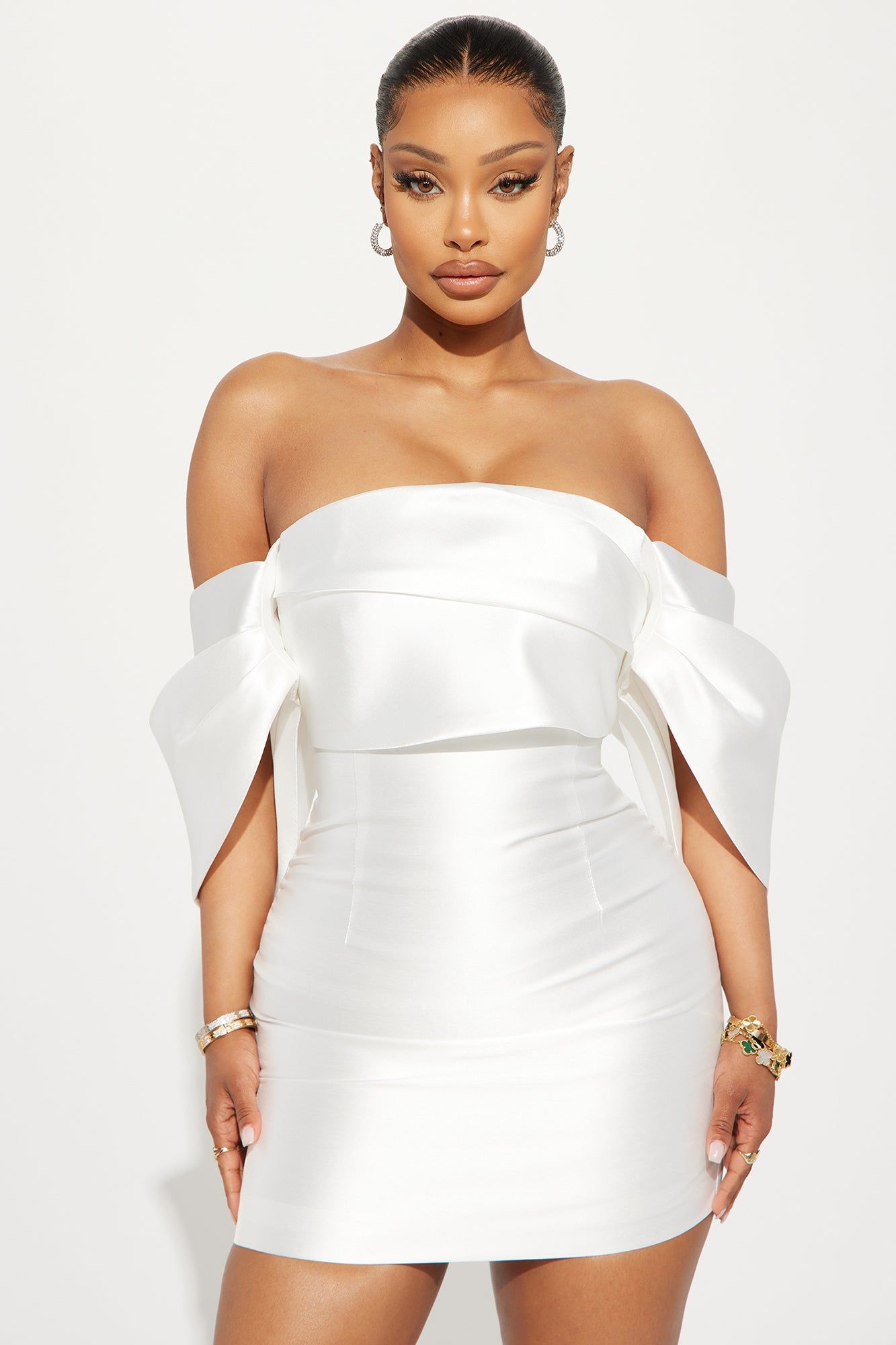 Allison Taffeta Mini Dress - White sold by Fashion Nova product image thumbnail 2