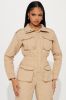 Wrightwood Puffer Jumpsuit - Taupe sold by Fashion Nova