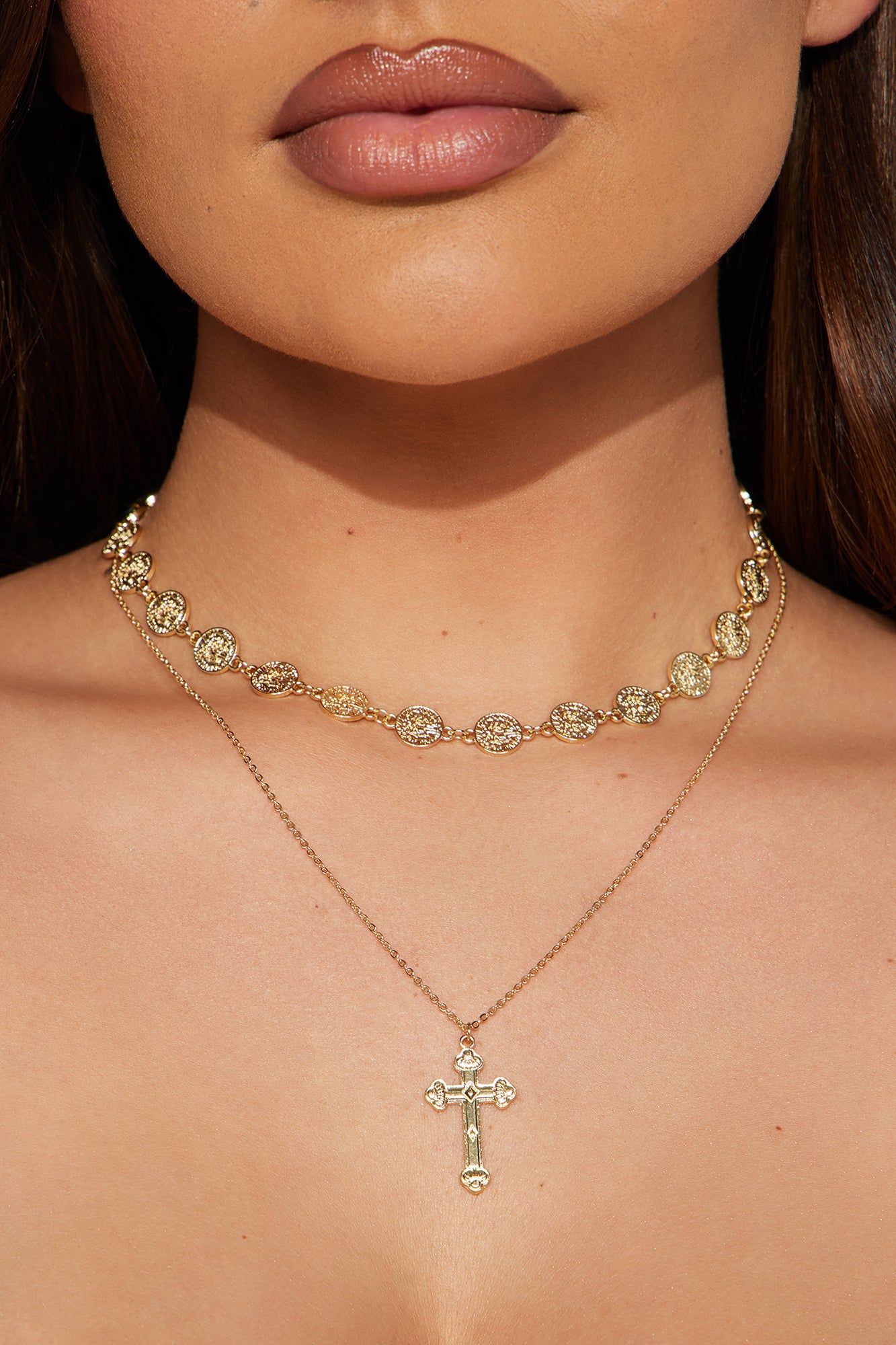 Inner Strength Cross Necklace - Gold sold by Fashion Nova