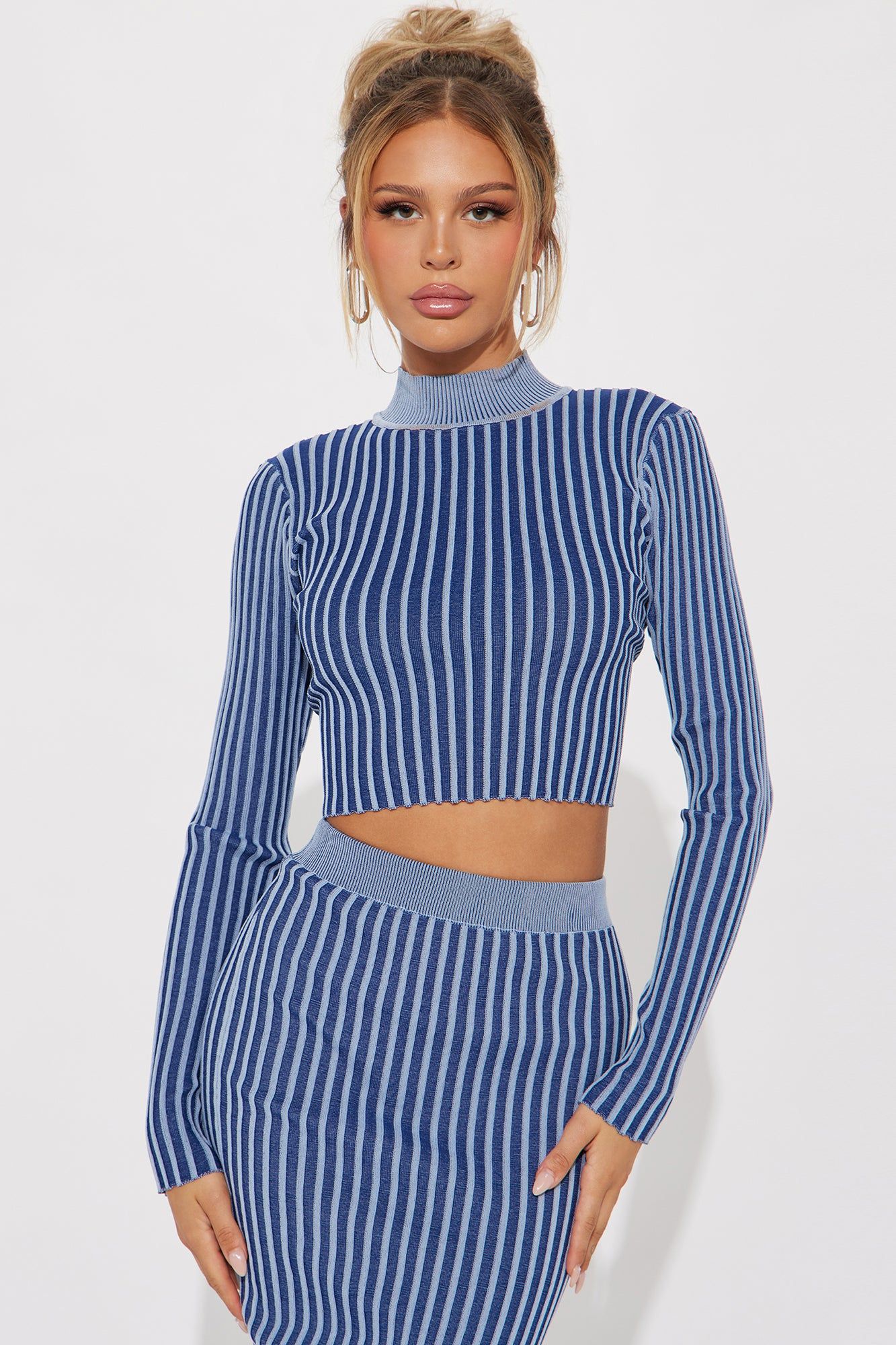 Dream About Me Skirt Sweater Set - Blue/combo sold by Fashion Nova product image thumbnail 2