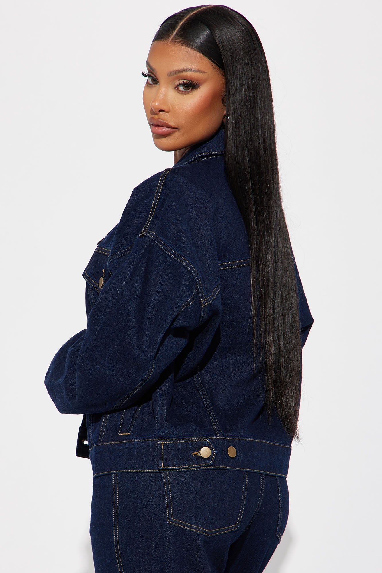 This Just In Denim Trucker Jacket - Dark Wash sold by Fashion Nova product image thumbnail 3
