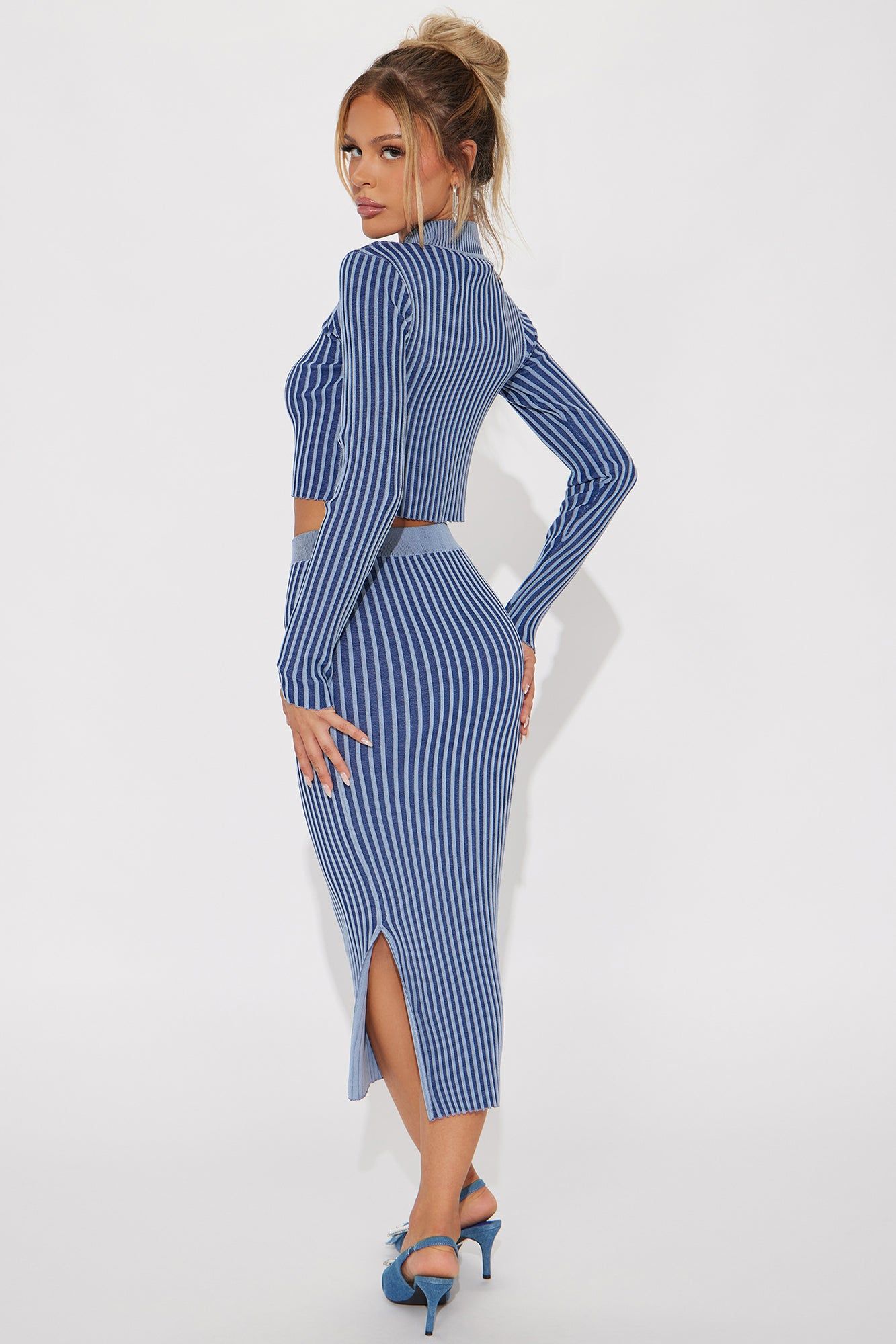 Dream About Me Skirt Sweater Set - Blue/combo sold by Fashion Nova product image thumbnail 3