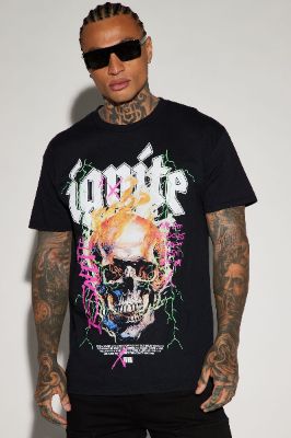 Ignite Life Short Sleeve Tee - Black sold by Fashion Nova
