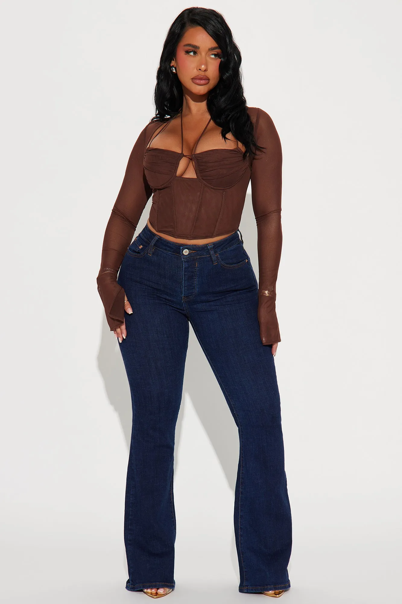 Melanie Mesh Corset Top - Brown sold by Fashion Nova product image thumbnail 2