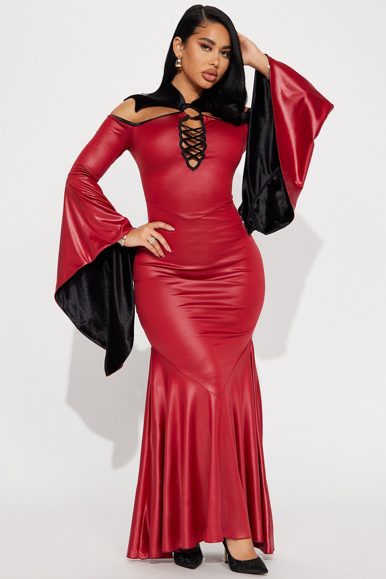 Blood Sucking Vixen 1 Piece Costume - Red/Black sold by Fashion Nova