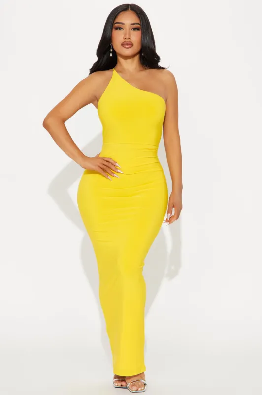 Rae Backless Maxi Dress - Yellow sold by Fashion Nova