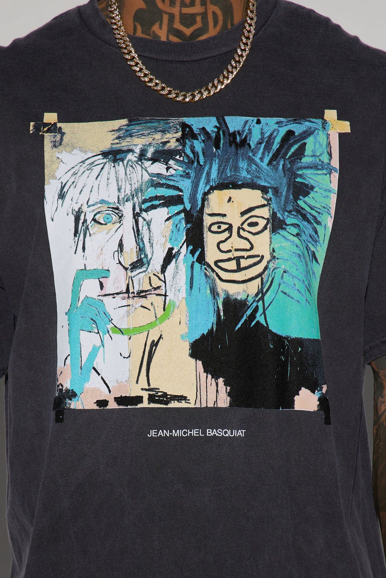 Basquiat Warhol Piece Short Sleeve Tee - Black sold by Fashion Nova product image thumbnail 4