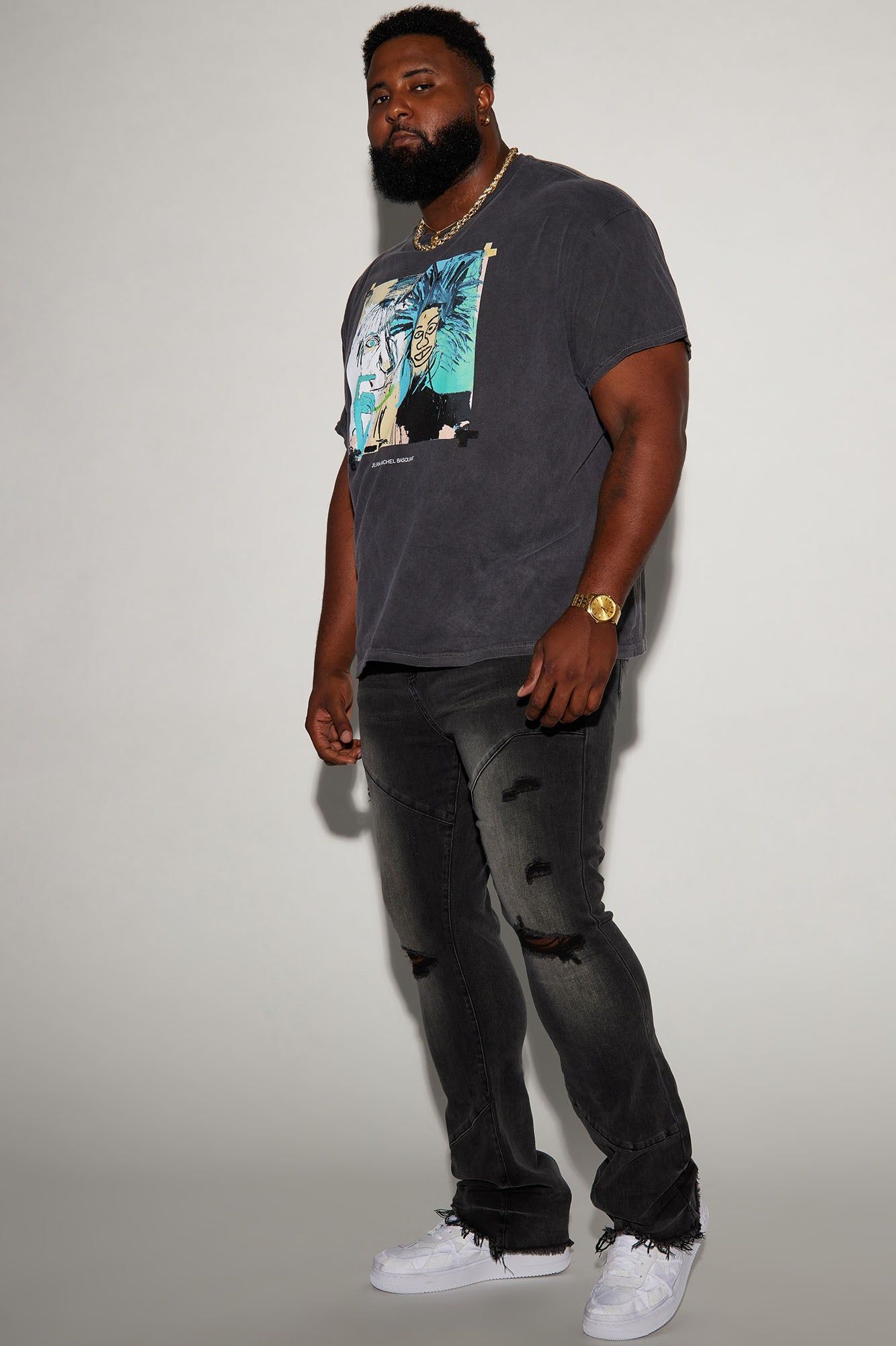 Basquiat Warhol Piece Short Sleeve Tee - Black sold by Fashion Nova product image thumbnail 6