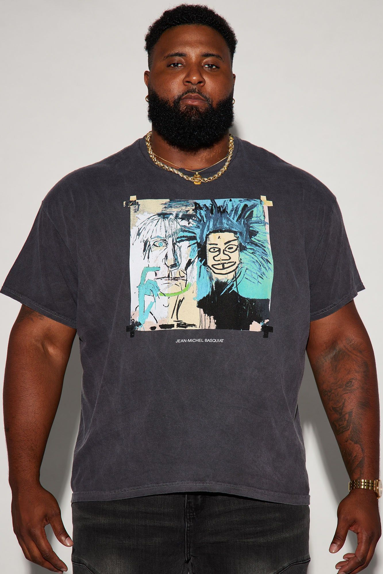 Basquiat Warhol Piece Short Sleeve Tee - Black sold by Fashion Nova product image thumbnail 2