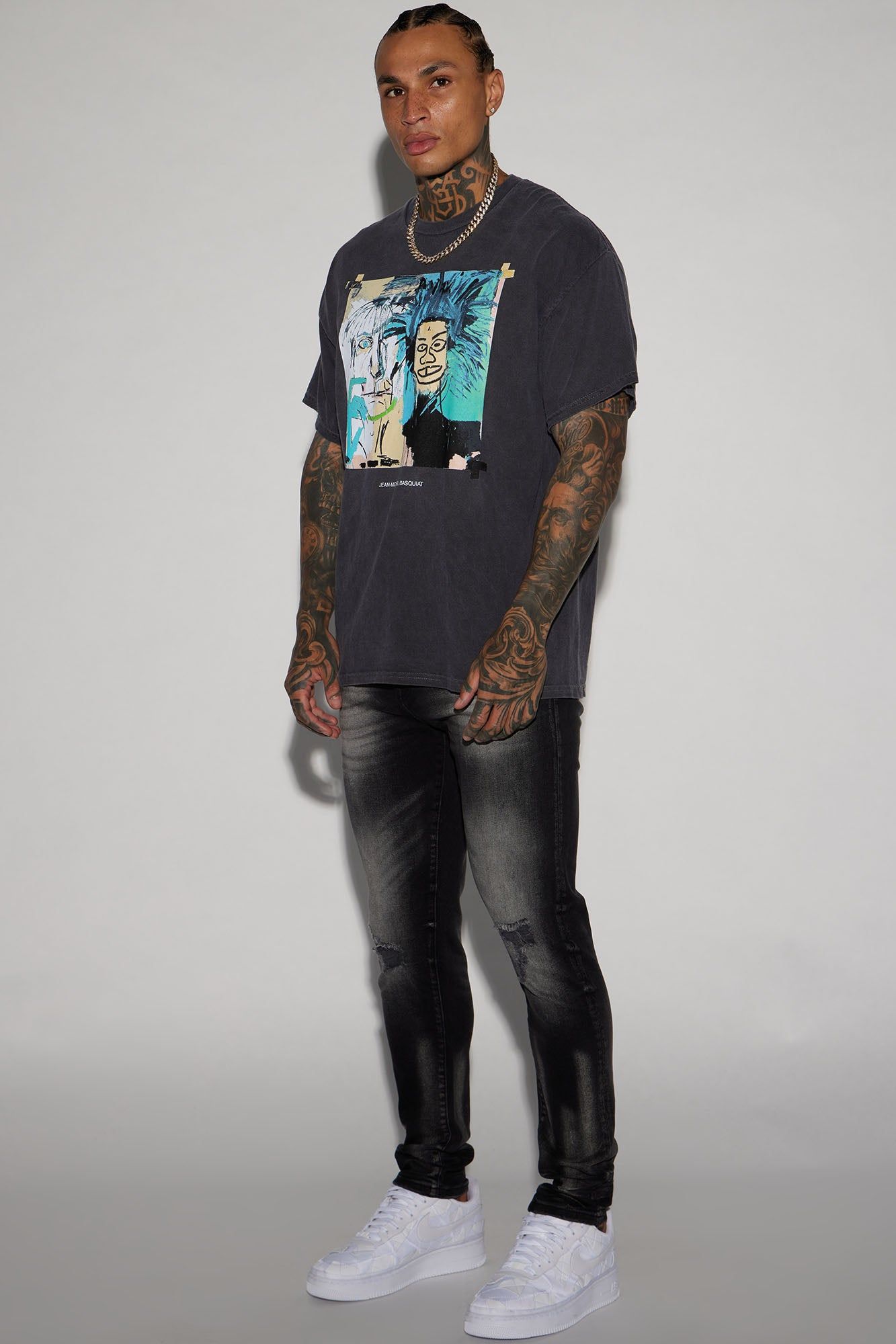 Basquiat Warhol Piece Short Sleeve Tee - Black sold by Fashion Nova product image thumbnail 3