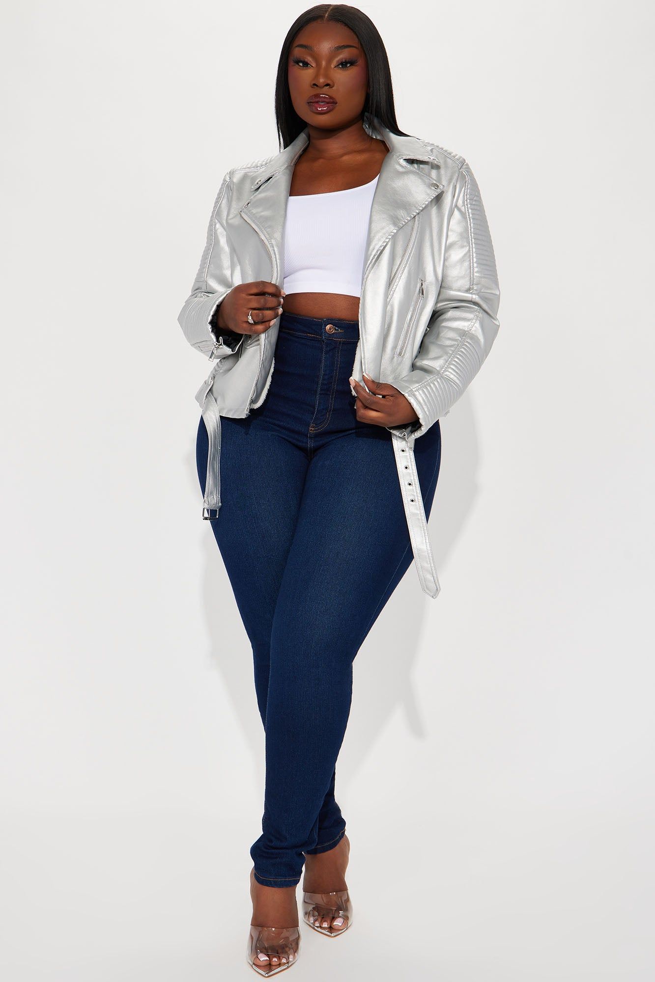 Can't Stop Me Now PU Leather Jacket - Silver sold by Fashion Nova product image thumbnail 5