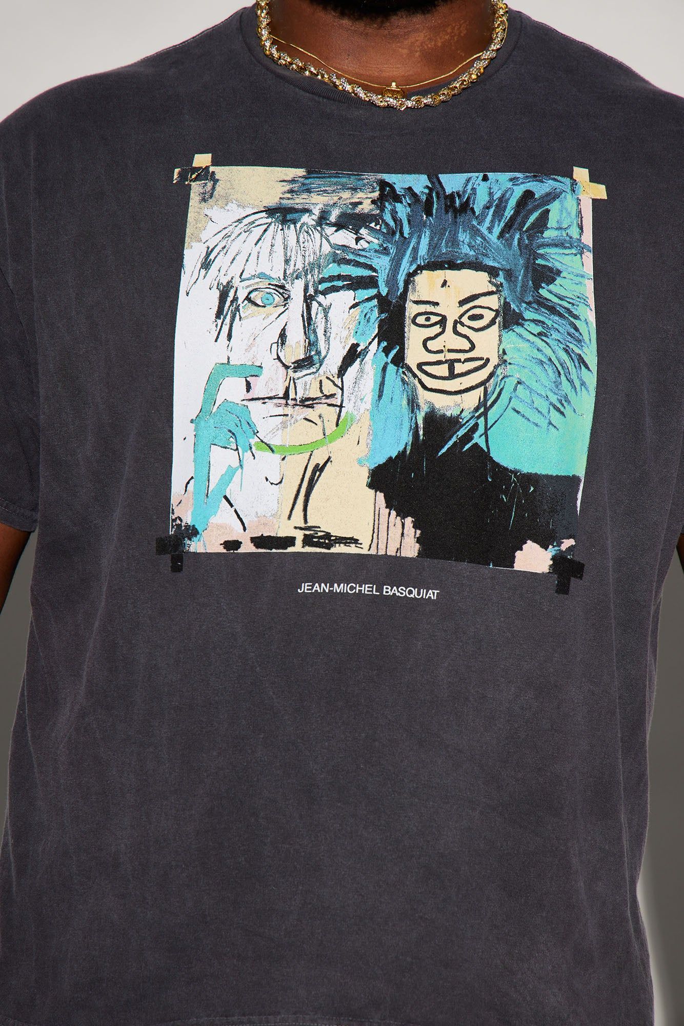 Basquiat Warhol Piece Short Sleeve Tee - Black sold by Fashion Nova product image thumbnail 7