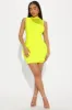 All About Class Mesh Mini Dress - Neon Yellow sold by Fashion Nova