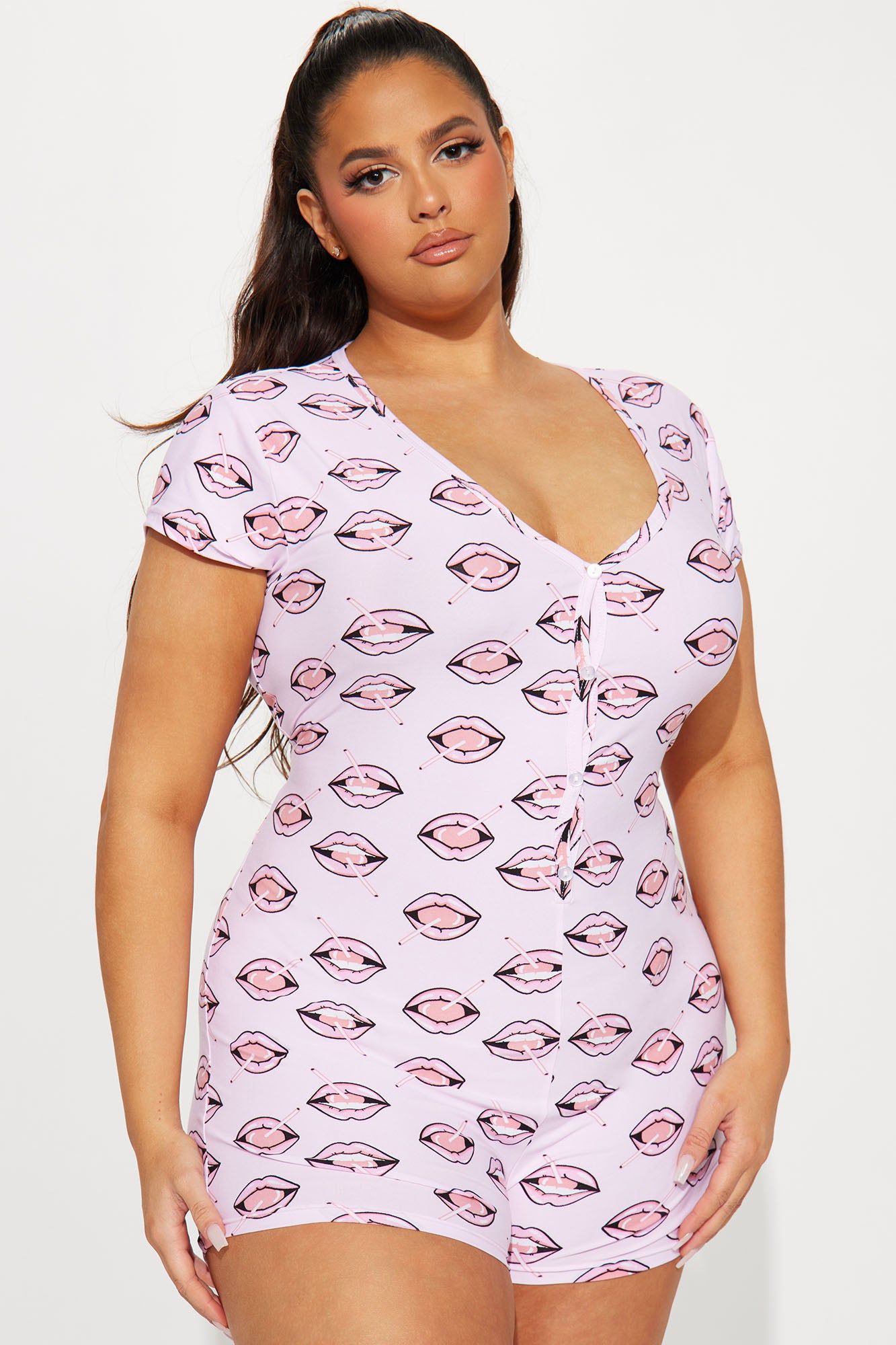 Kissy Dreams PJ Romper Onesie - Pink sold by Fashion Nova product image thumbnail 3